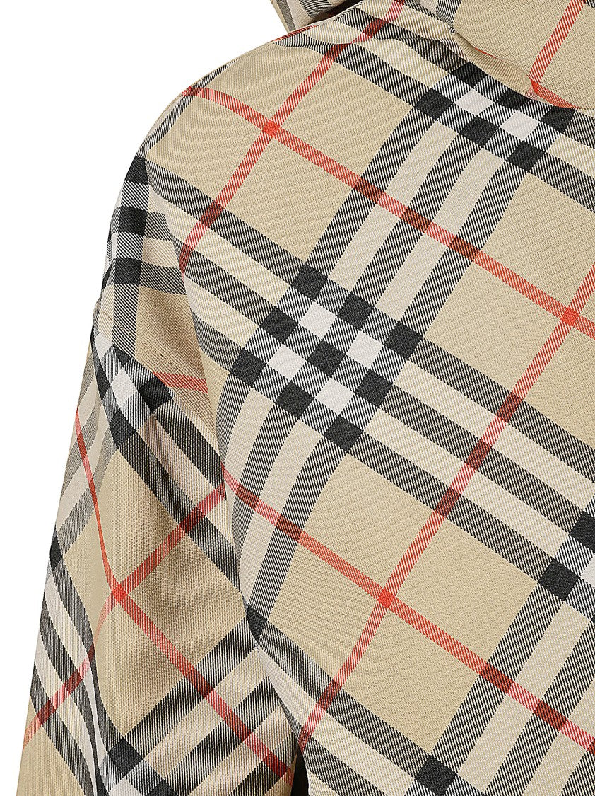 Burberry Classic Check Pattern Hooded Coat