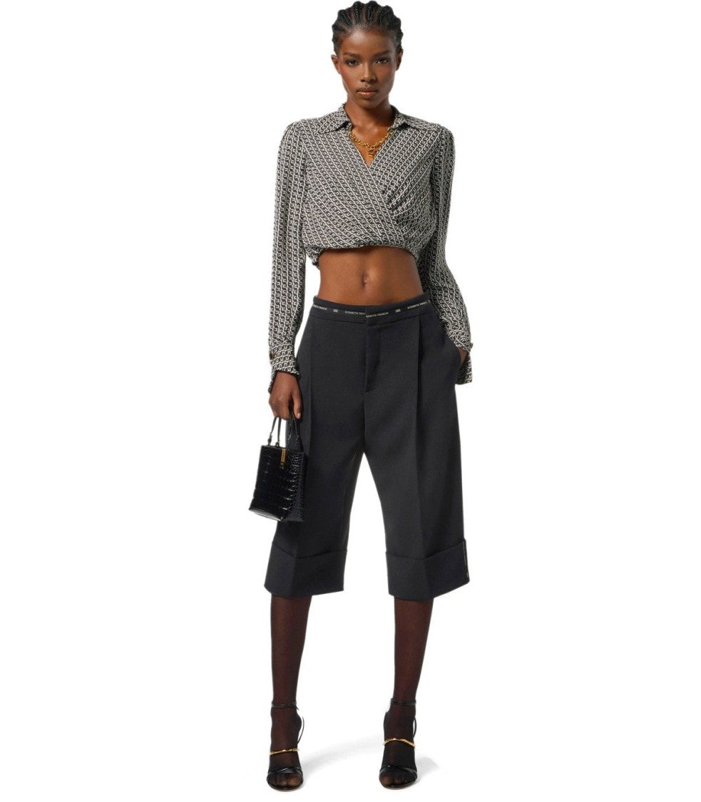 Elisabetta Franchi Black Bermuda Shorts