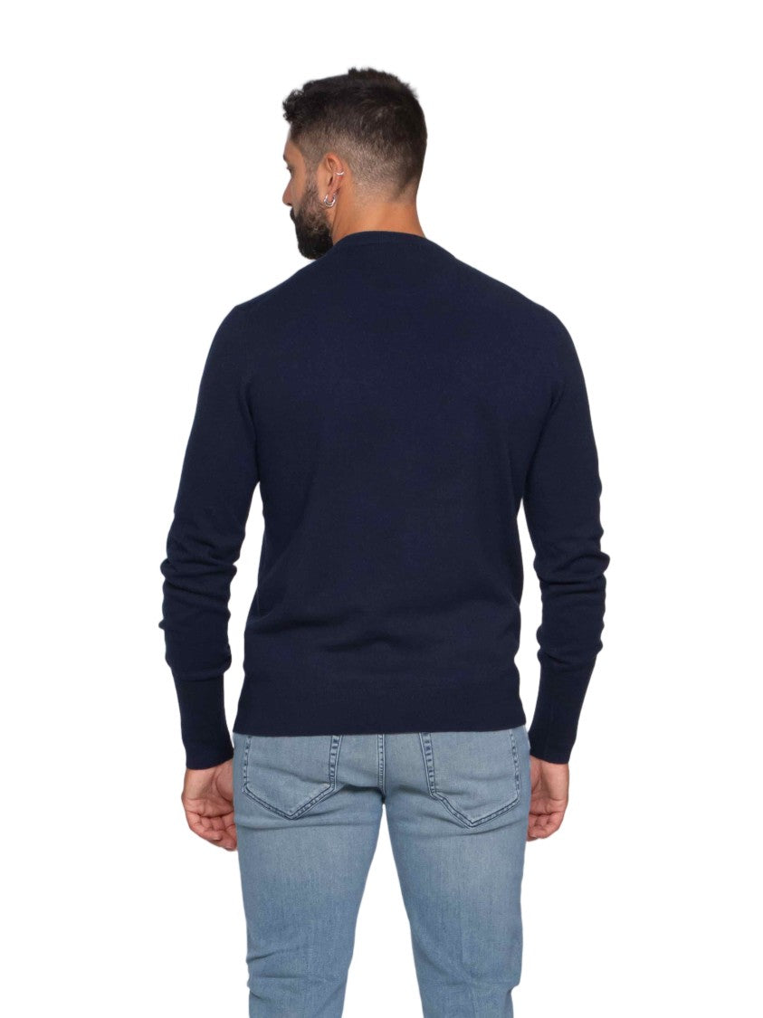 Ballantyne Slim Fit Crew Neck Sweater With Ribbed Details
