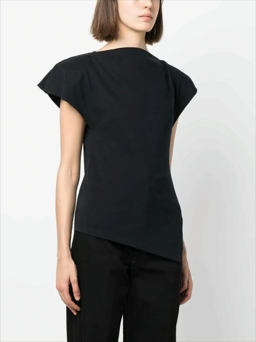 Isabel Marant Asymmetrical Hem Short-Sleeved Top With Flared Sleeves