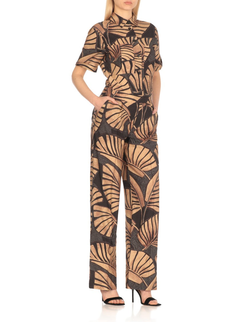 Pt Torino Brown Viscose Jumpsuit