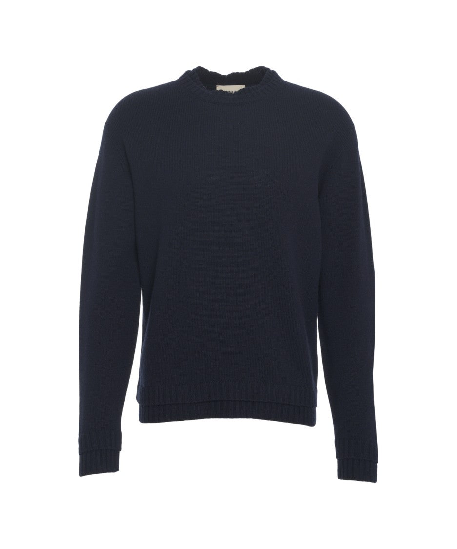 Atomo Factory Timeless Knit Sweater With Crew Neckline And Ribbed Details