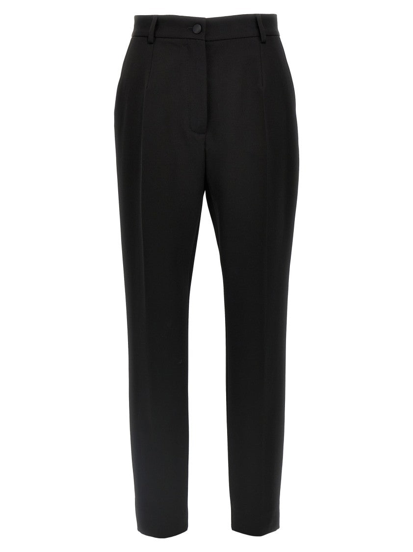 Dolce & Gabbana High-Waisted Wool Gabardine Tuxedo Pants