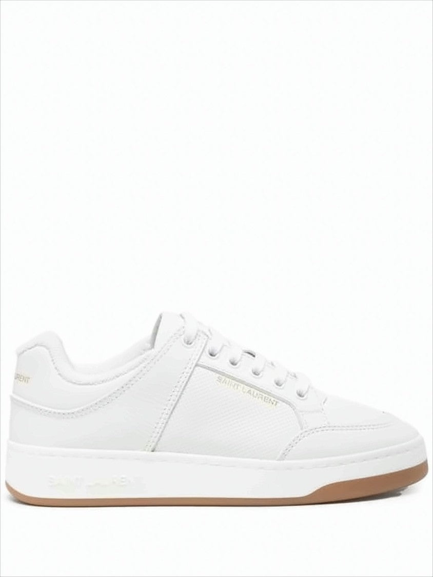 Saint Laurent Smooth Calf Leather Low-Top Sneakers With Embossed Detailing