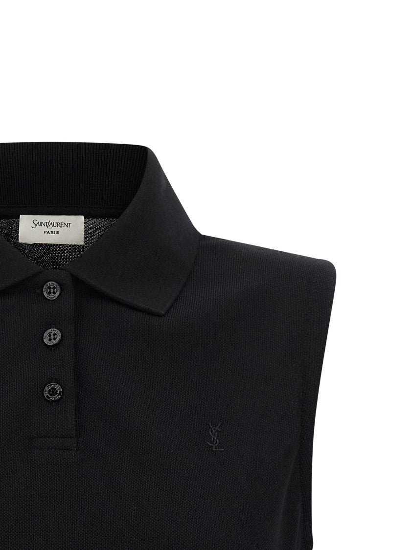 Saint Laurent 'Cassandre' Embroidered Polo Shirt
