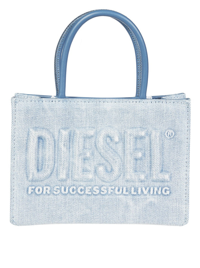 Diesel Junior Light Denim Embossed Logo Tote Bag