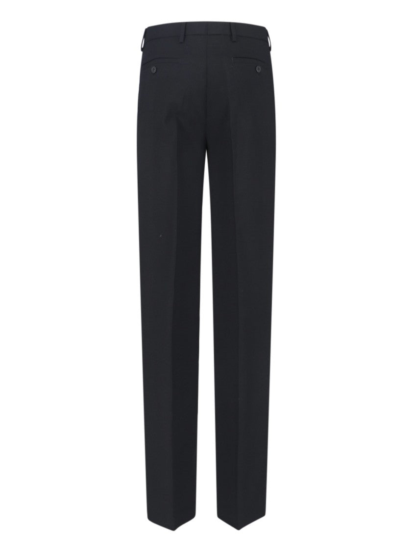 Rick Owens High-Waisted Pleated Trousers – Black