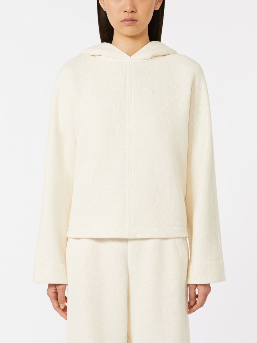 Max Mara White Central Seam Hooded Hoodie