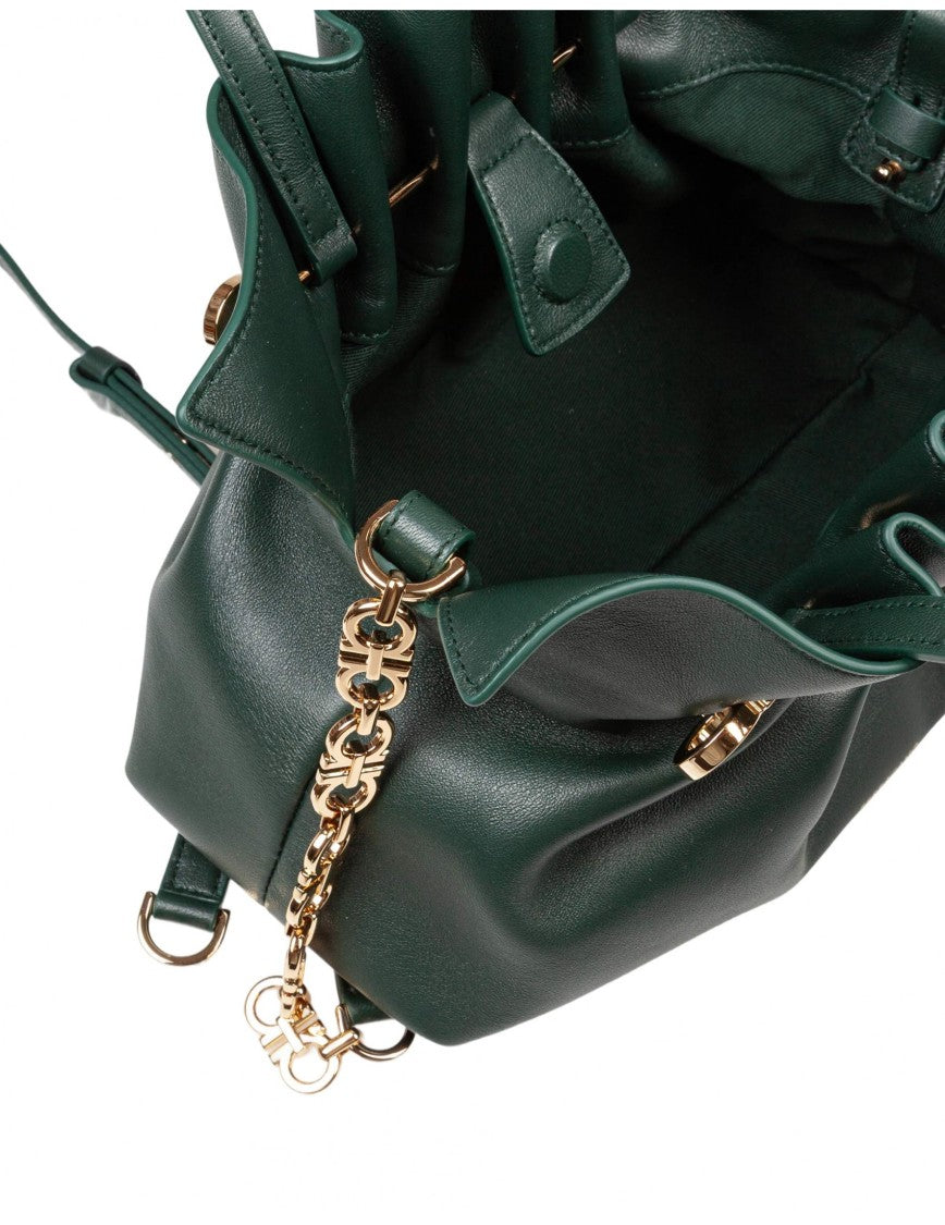 Salvatore Ferragamo Green Nappa Soft Bag S Shoulder Bag