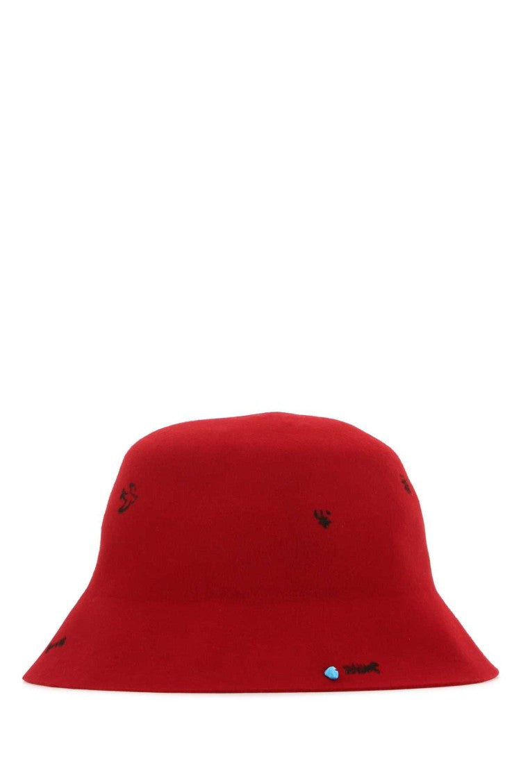 Superduper Red Felt Freya Bucket Hat