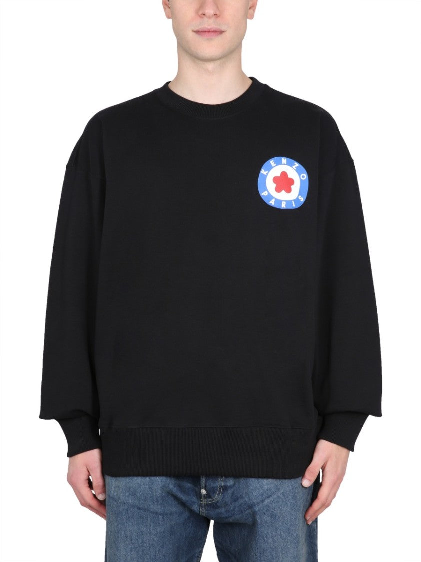Kenzo Oversized Black Sweatshirt With Prominent Logo Print