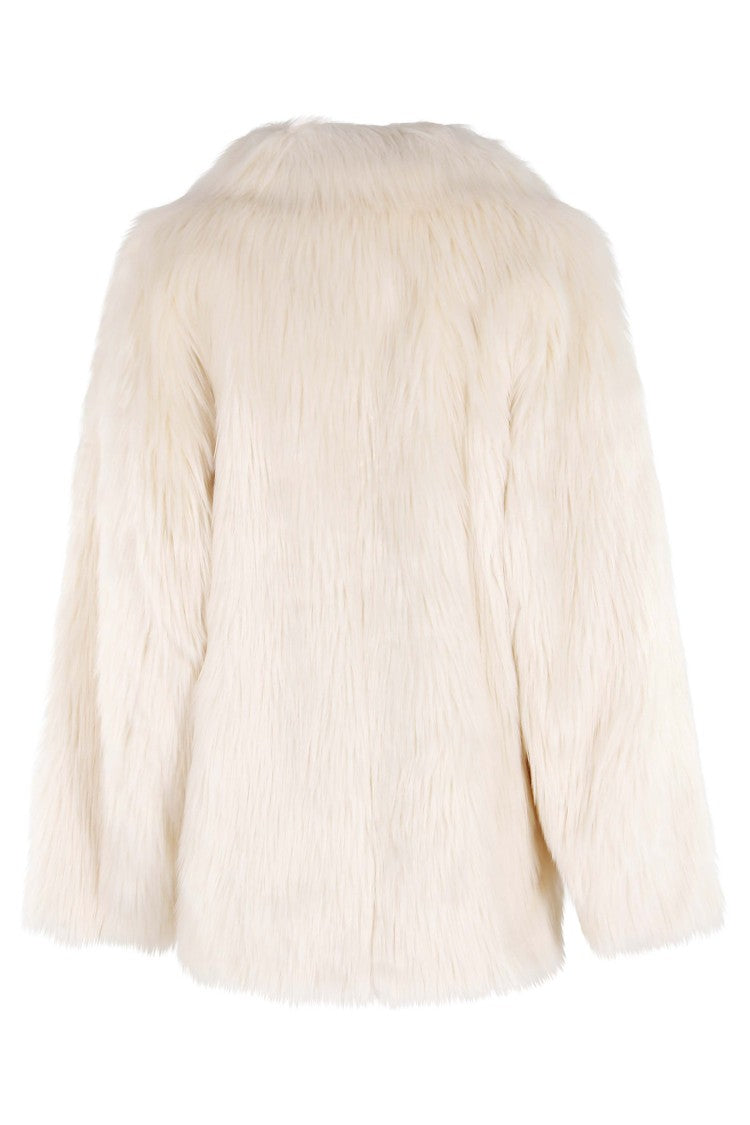 Stand Studio Plush Off-White Faux Fur Katalina Coat