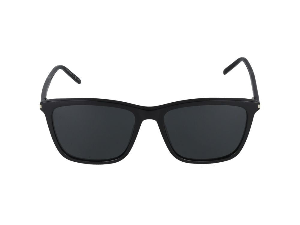 Saint Laurent Black Bold Square-Frame Acetate Sunglasses