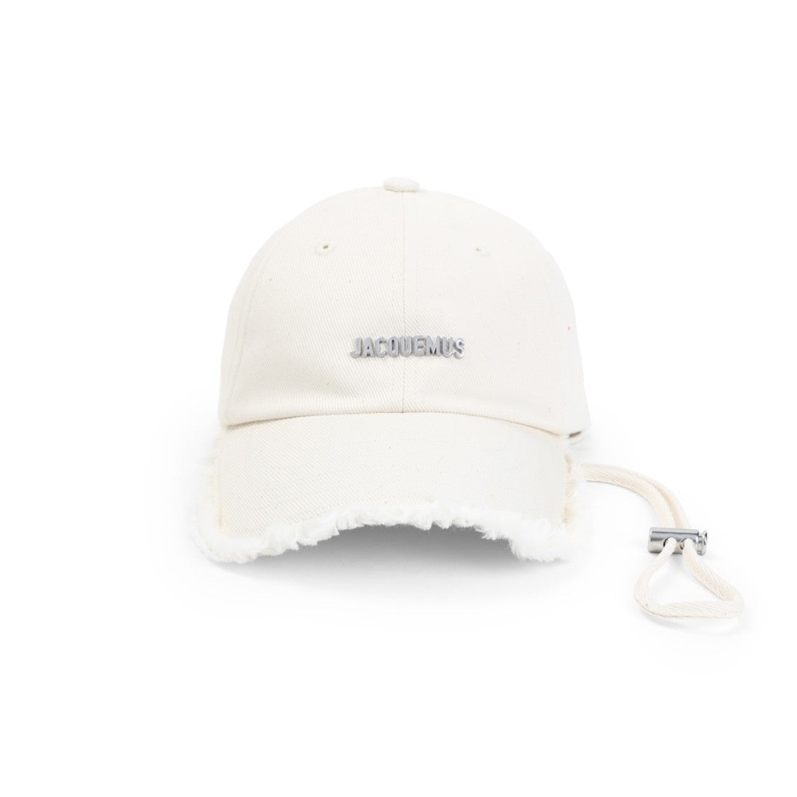 Jacquemus Frayed Brim White Cotton Cap