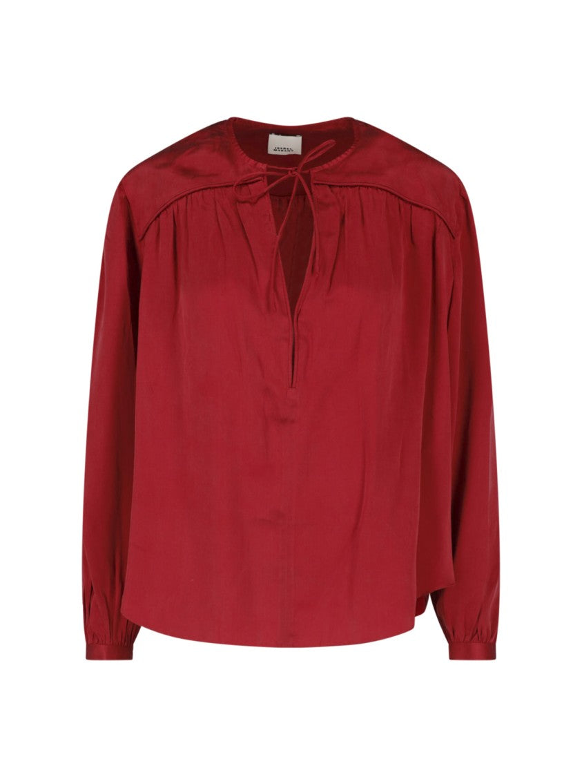 Isabel Marant Silk Blouse With Cut-Out Detail And Lace-Up Closure