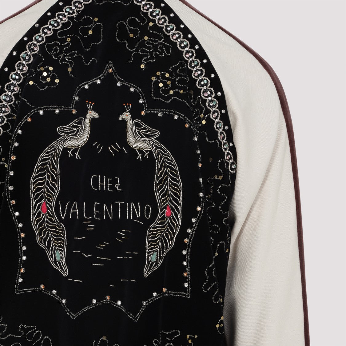 Valentino Embroidered Black Cotton Jacket