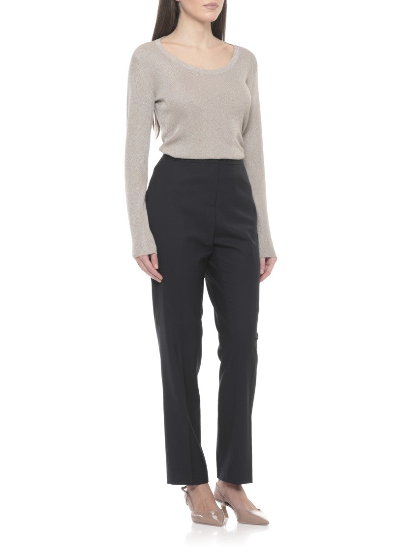 Fabiana Filippi Beige Lurex Long Sleeve Sweater