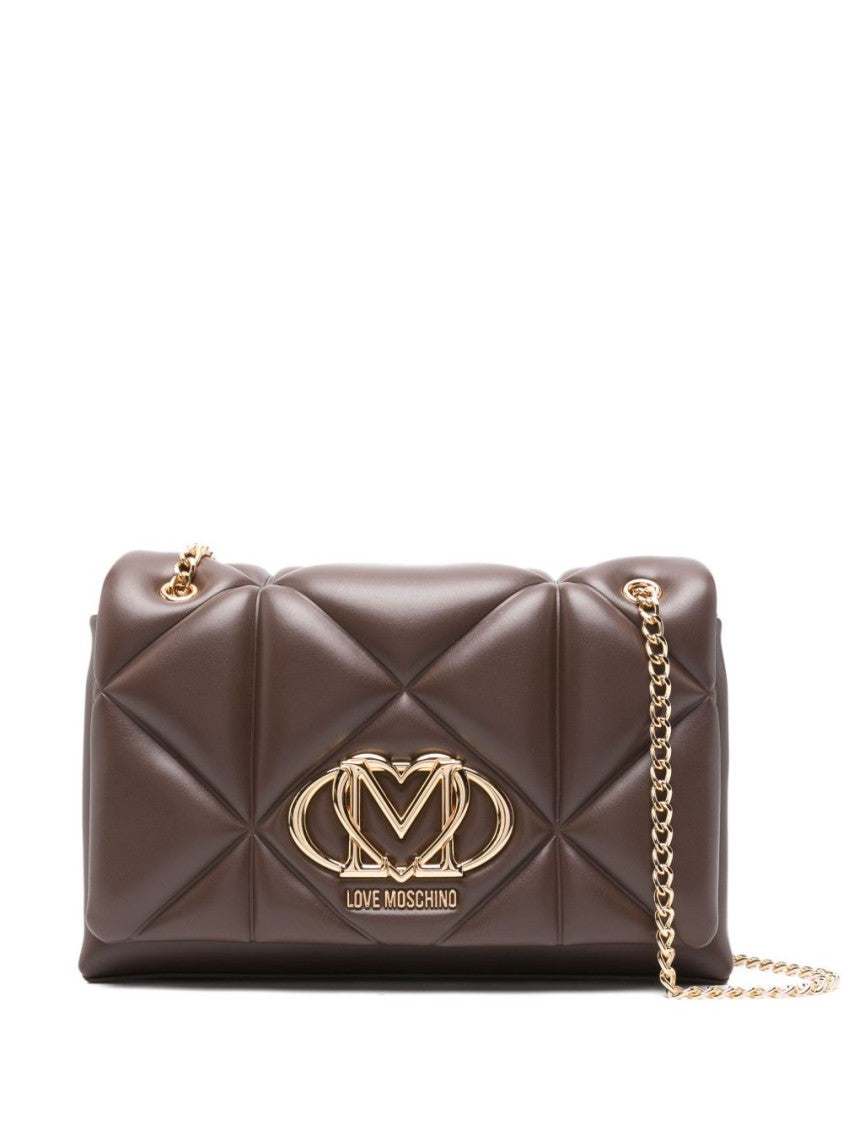 Love Moschino Quilted Shoulder Bag With Gold-Tone Logo Plaque