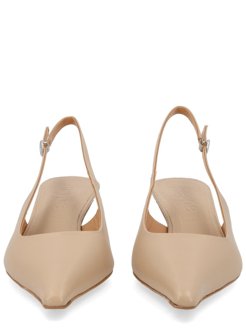 Aeydē Pointed Toe Slingback Smooth Leather Pumps