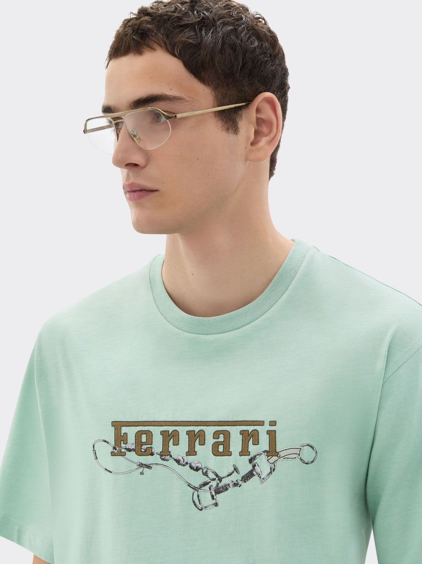 Ferrari Pastel Green Graphic Print T-Shirt