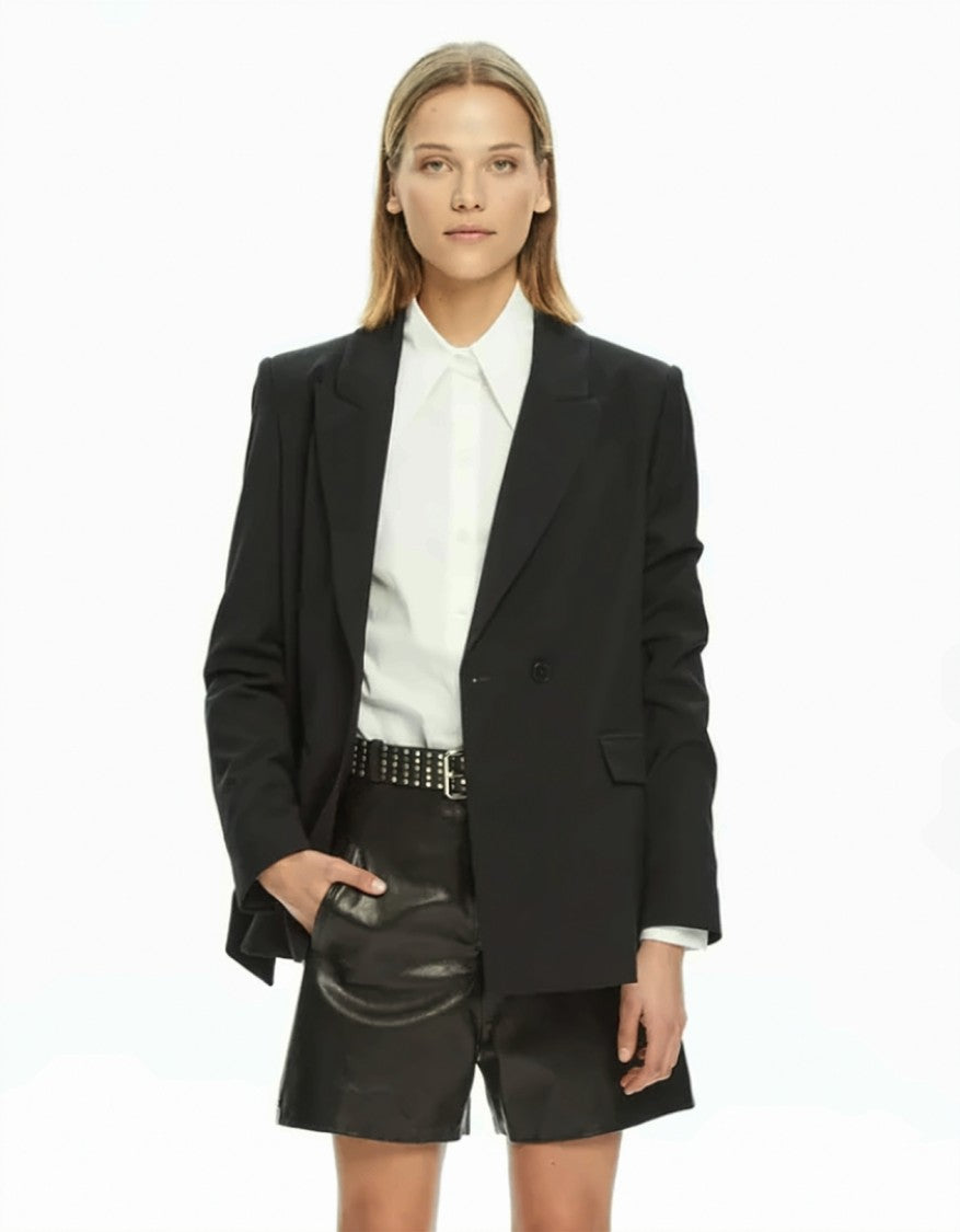 Mlo Viscose-Blend Stretch Button-Front Tailored Jacket