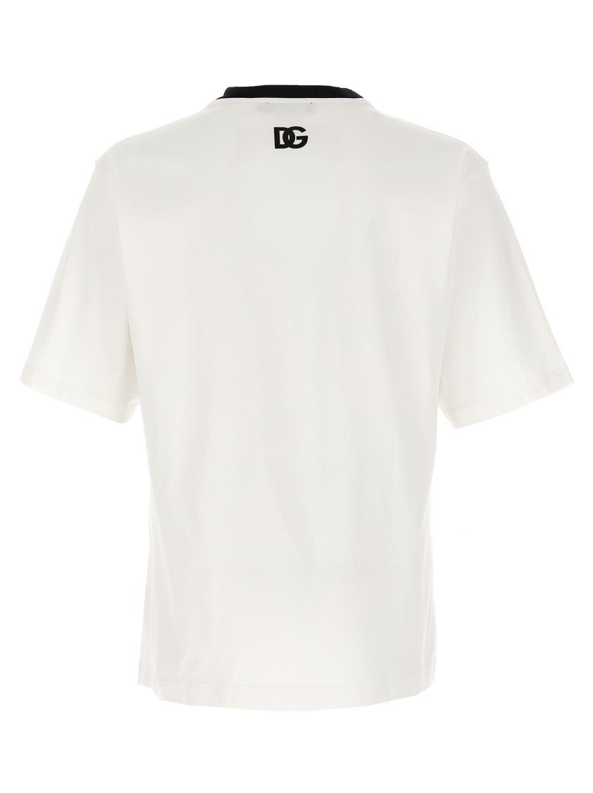Dolce & Gabbana Cotton Crewneck T-Shirt With Front Logo
