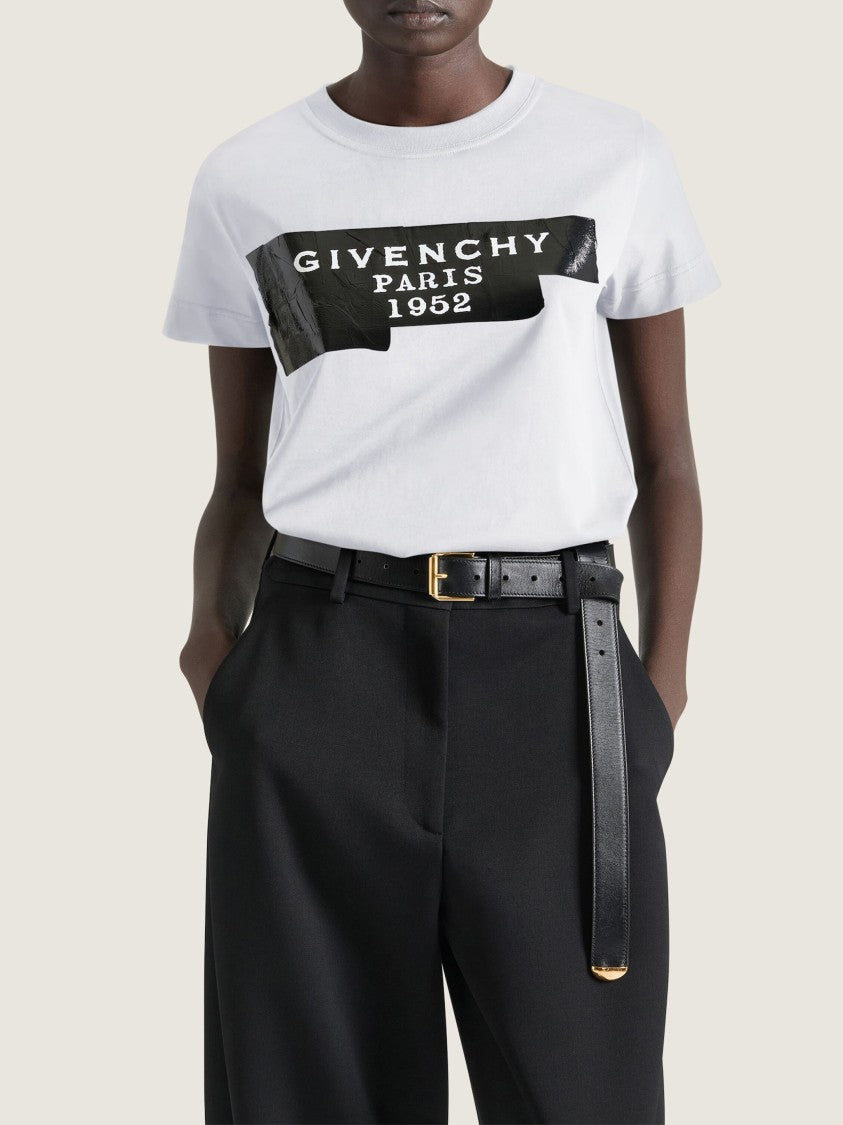 Givenchy Short-Sleeved White Distressed Graphic T-Shirt