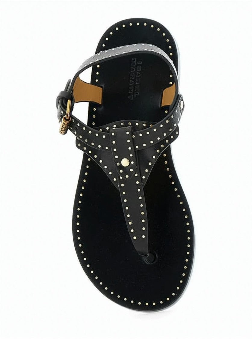 Isabel Marant Flat Thong Sandals With Metallic Studs