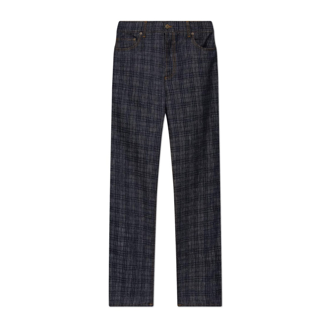 Burberry Checkered Straight Leg Jeans