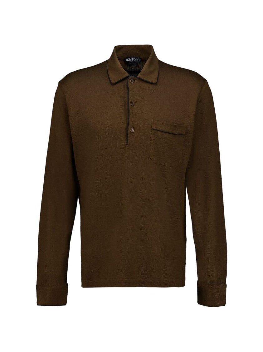 Tom Ford Long Sleeve Tailored Cotton Polo Shirt
