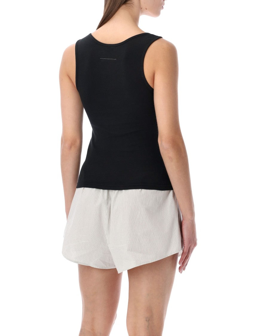 Mm6 By Maison Margiela Ribbed Jersey Tank Top