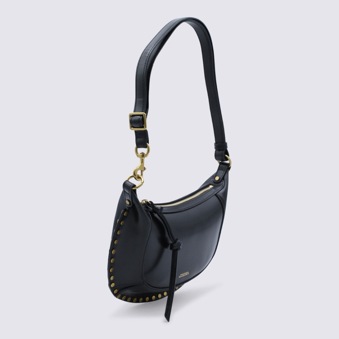 Isabel Marant Crescent-Shape Black Leather Shoulder Bag