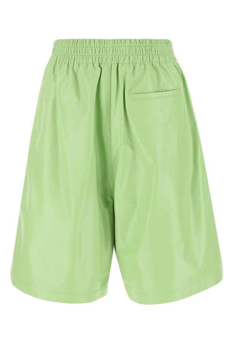 Bottega Veneta Pastel Green Leather Shorts