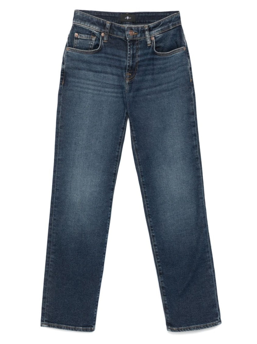 Seven Classic Straight-Leg Jeans With Timeless Faded Wash
