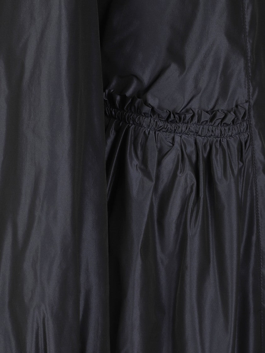 Herno Black Ruffled Details Hooded Parka