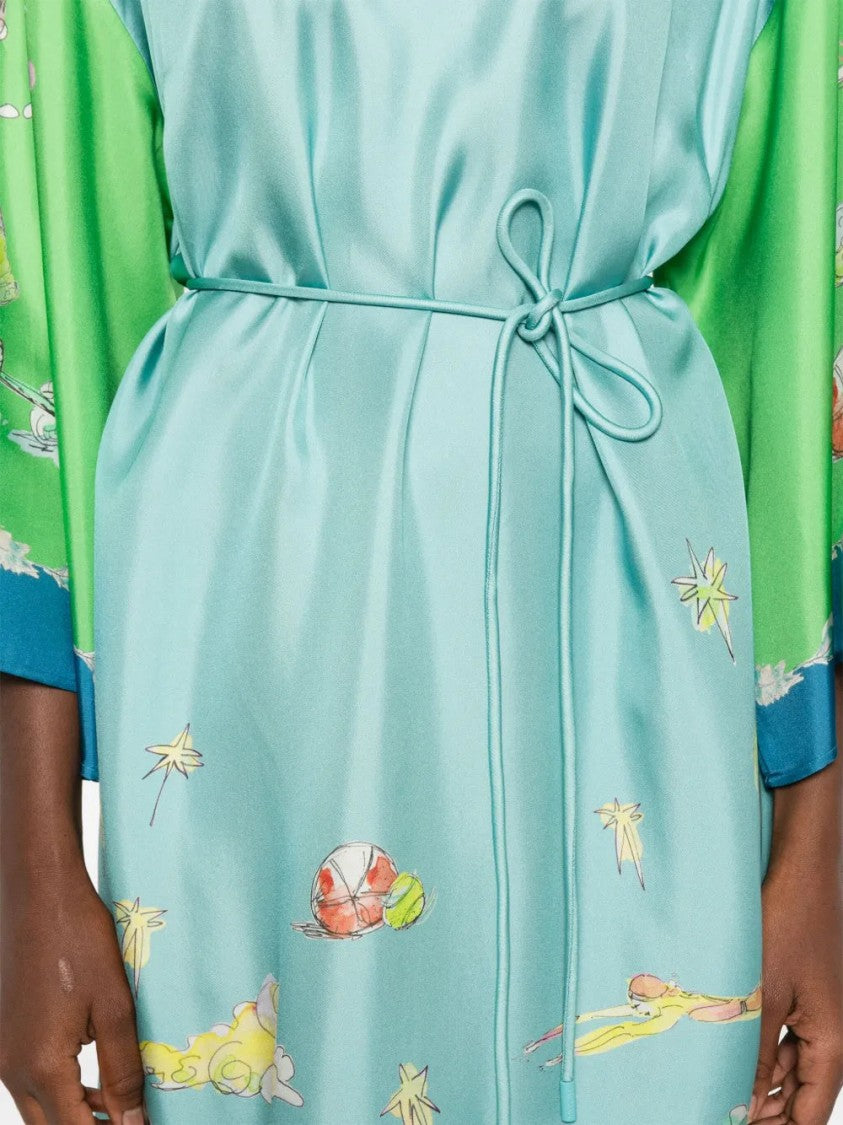 Alemais Daria Graphic-Print Silk Midi Dress