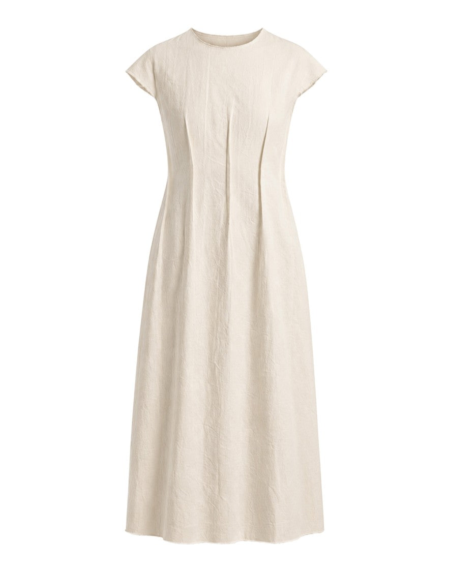 Cape Concept Structured Riso Midi Dress In 100% Japanese Cotton