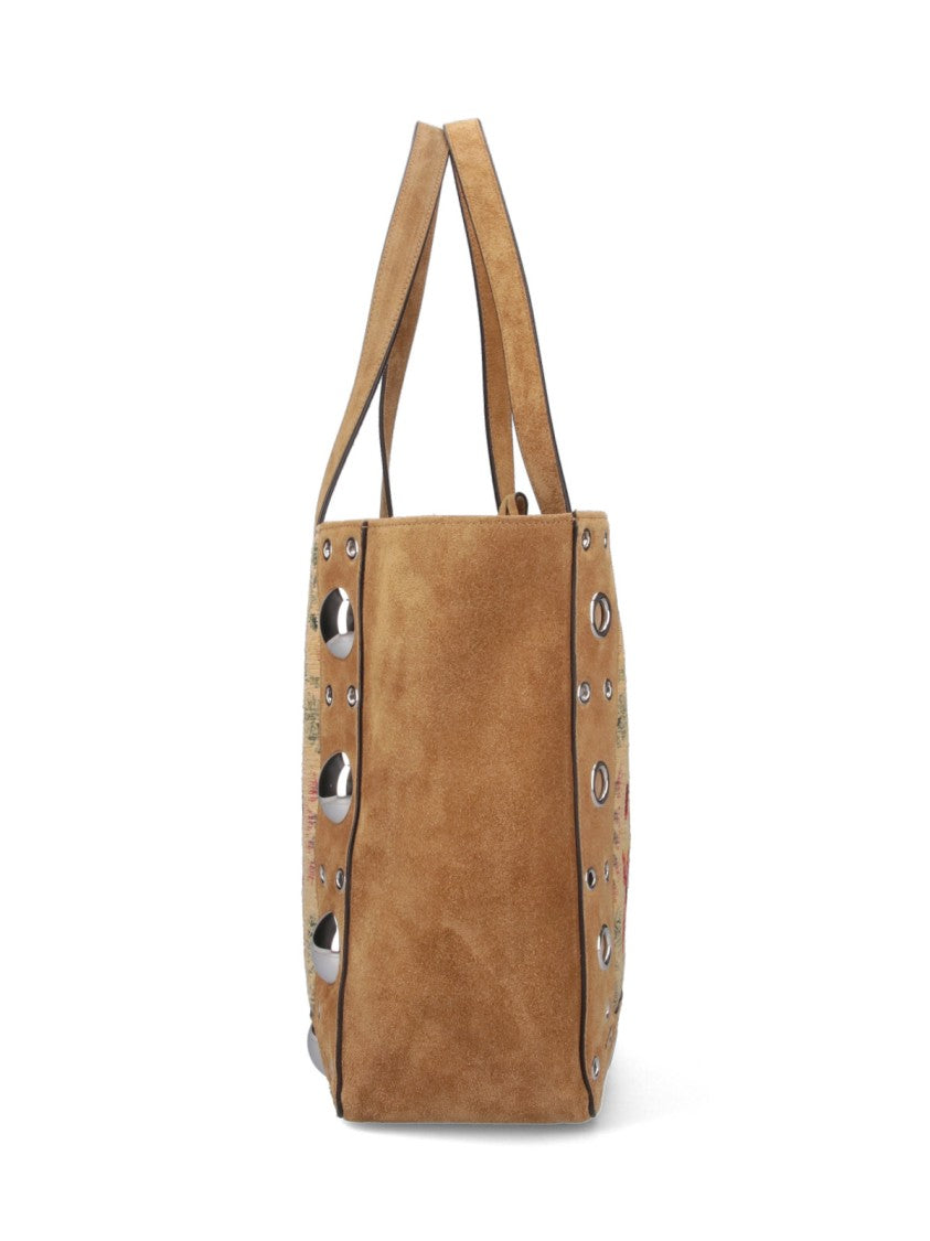 Valentino Garavani "Nellcôte" Medium Tote Bag – Brown