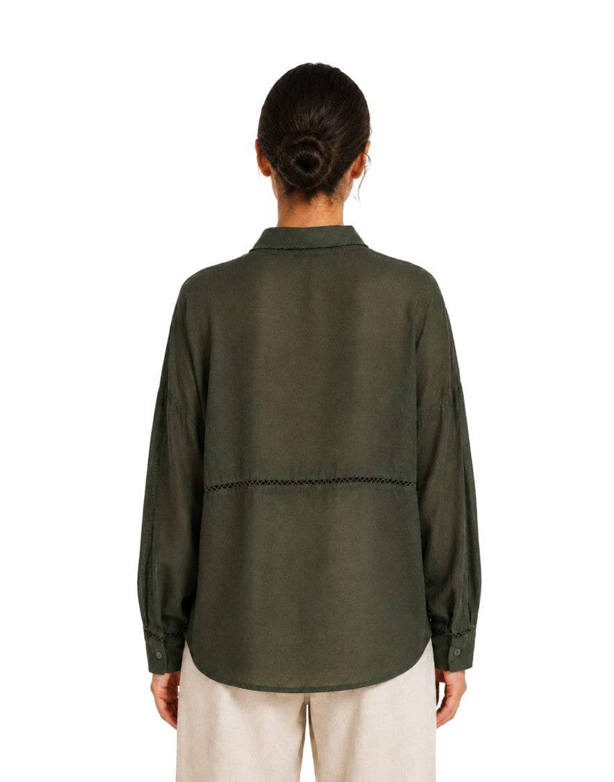 Pomandère Forest Openwork Cotton-Wool Shirt