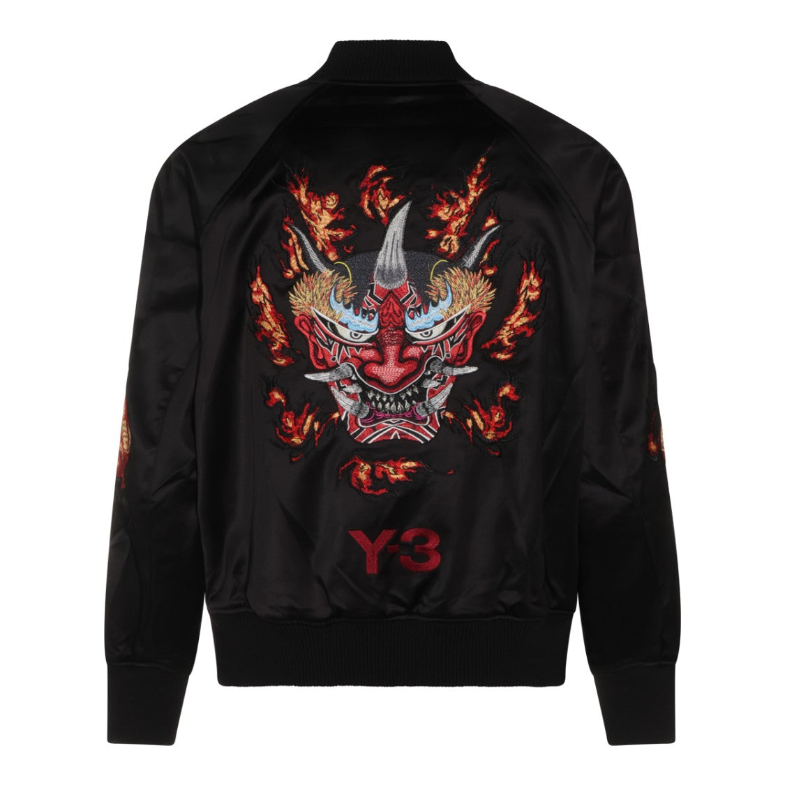Y-3 Graphic Satin Casual Jacket With Embroidered Motifs