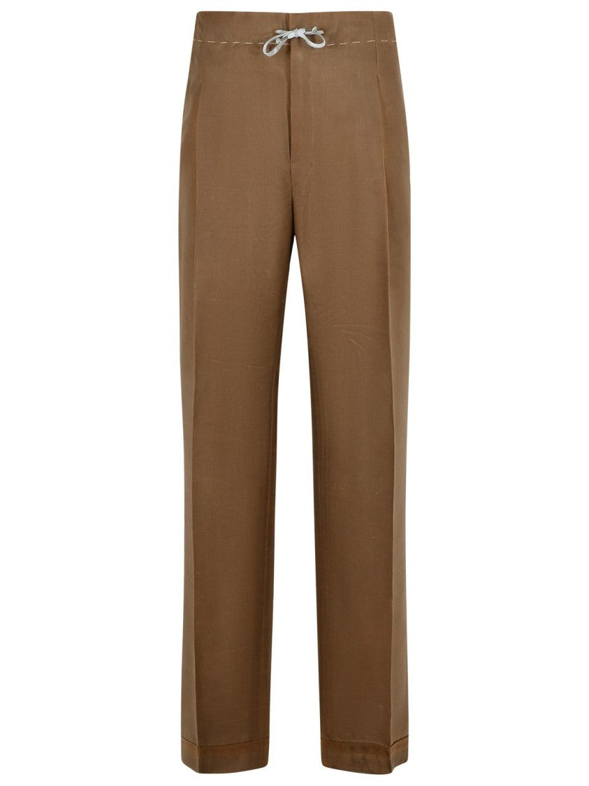 Maison Margiela Brown Mohair And Wool Trousers