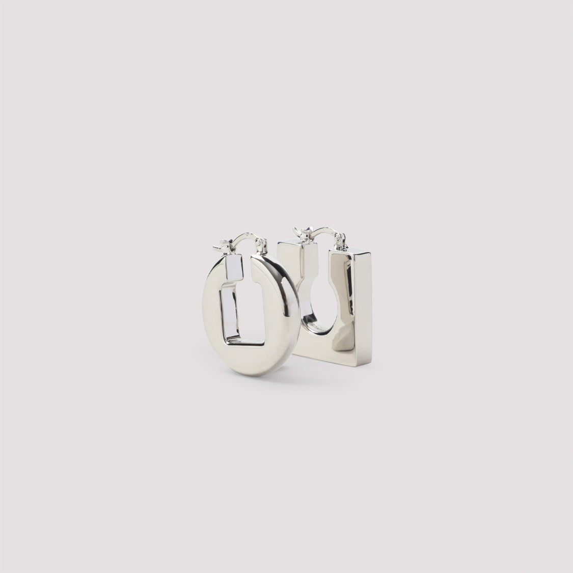 Jacquemus Les Boucles Rond Carré Silver