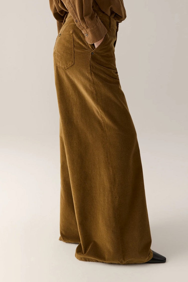Lois Brown Super-Wide Flared Cotton-Blend Jeans