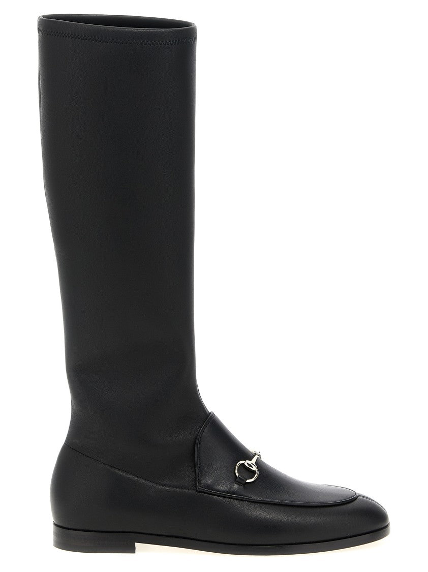 Gucci Tall Black Stretch Leather Boots