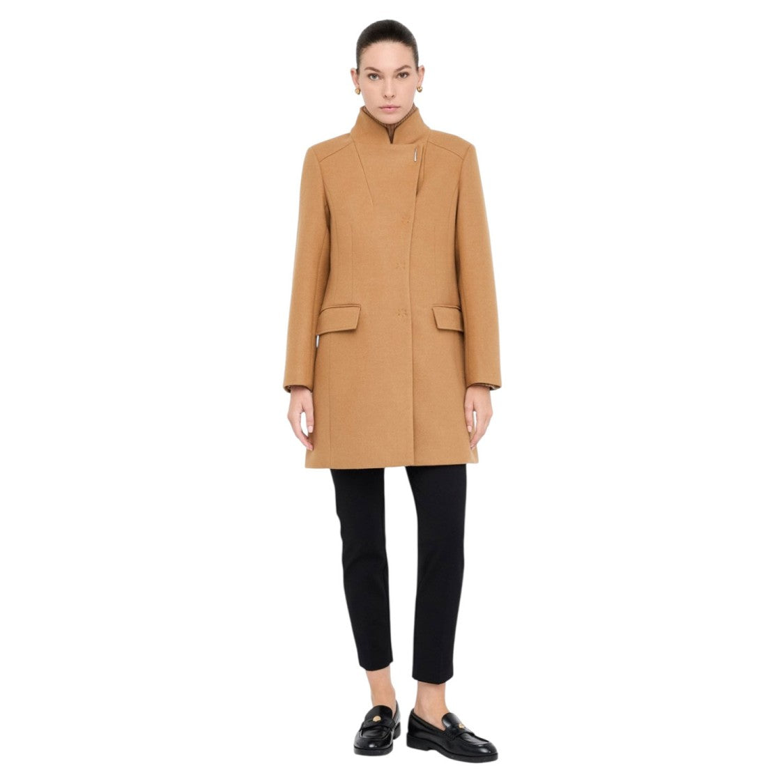 Liu Jo Brown Double-Faced Wool Blend Liu Jo Coat