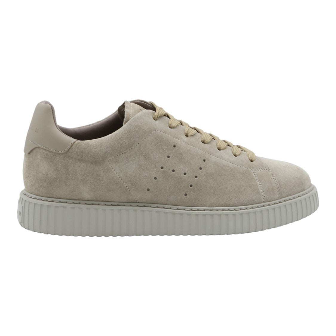 Hogan Beige Suede Sneakers With Ribbed Rubber Sole