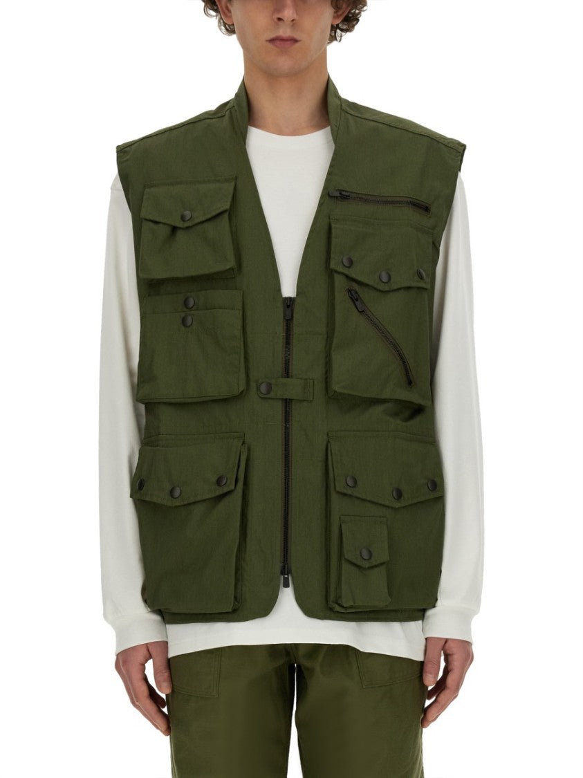 Needles Utility Vest With Multiple Pockets And Zip Closure