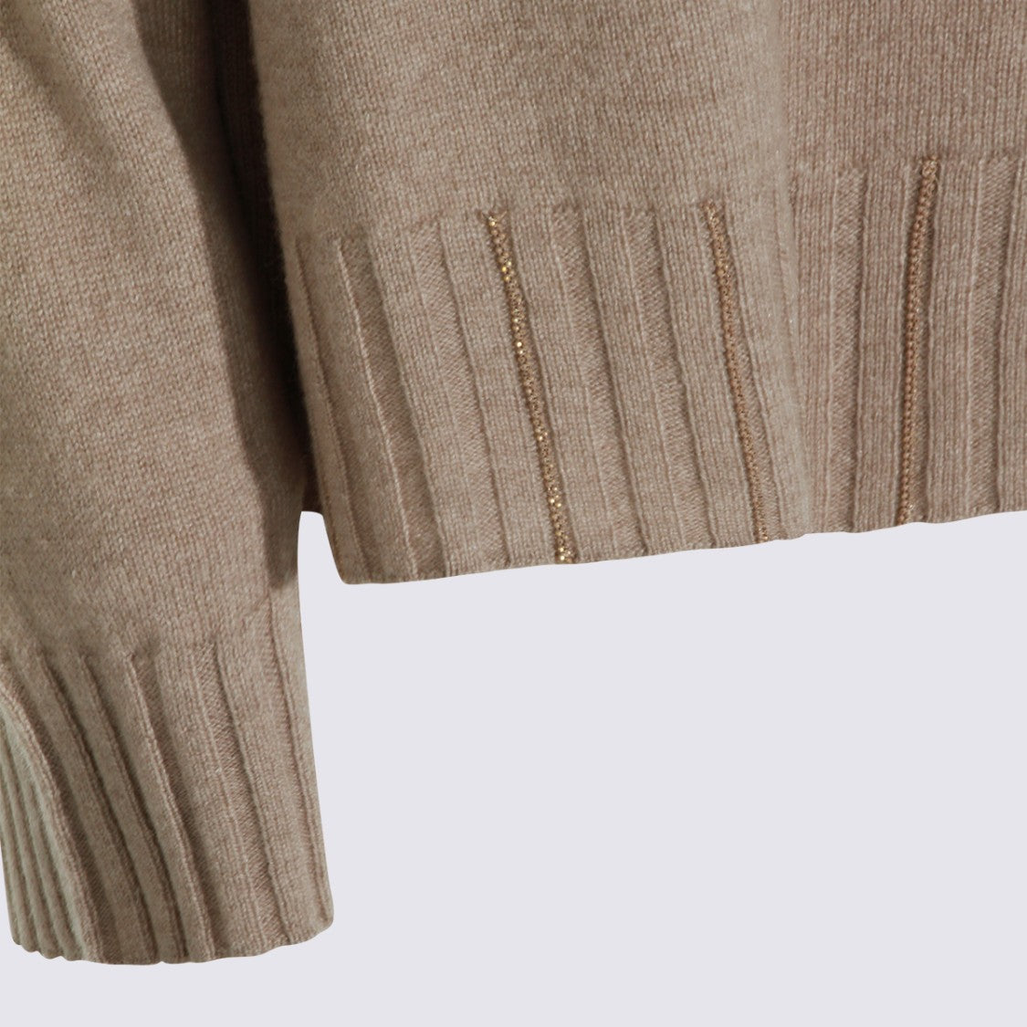 Fabiana Filippi Knit Sweater With Classic Crew Neckline And Ribbed Detailing