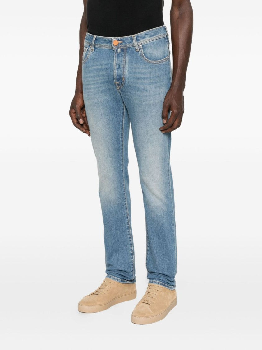 Jacob Cohen Mid-Rise Blue Denim Jeans With Contemporary Fit