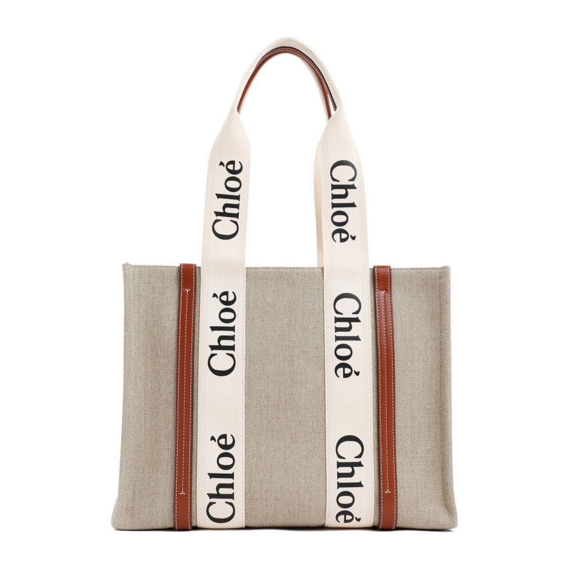 Chloé White Brown Woody Bag